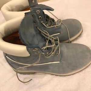 Baby blue timberland boots